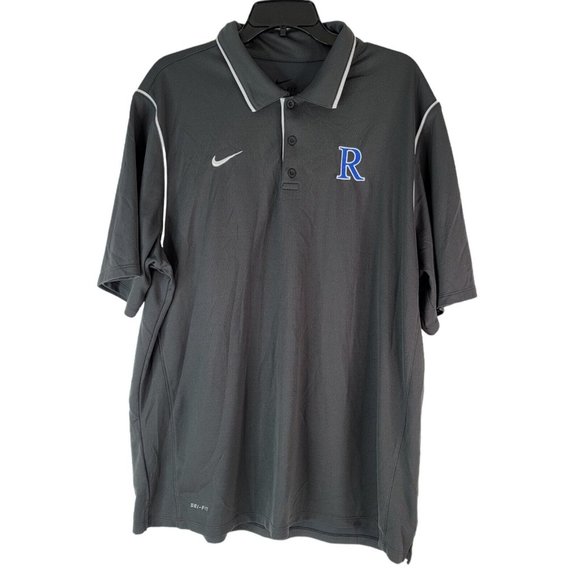 Nike Performance Polo Men's XL Gray White 476281-212 Golf Athletic R Embroidered - Picture 1 of 9